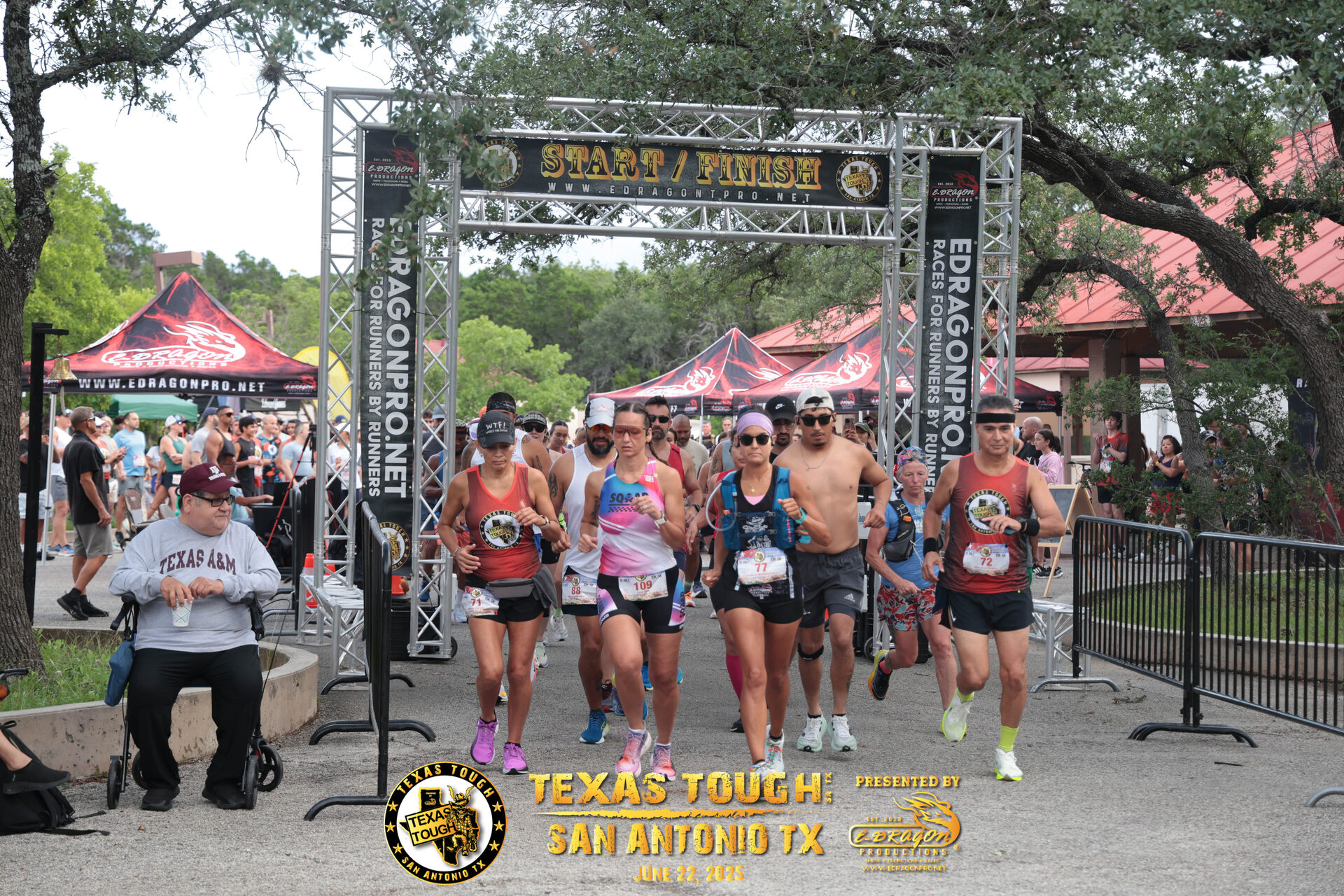 Runners taking off from the start line
