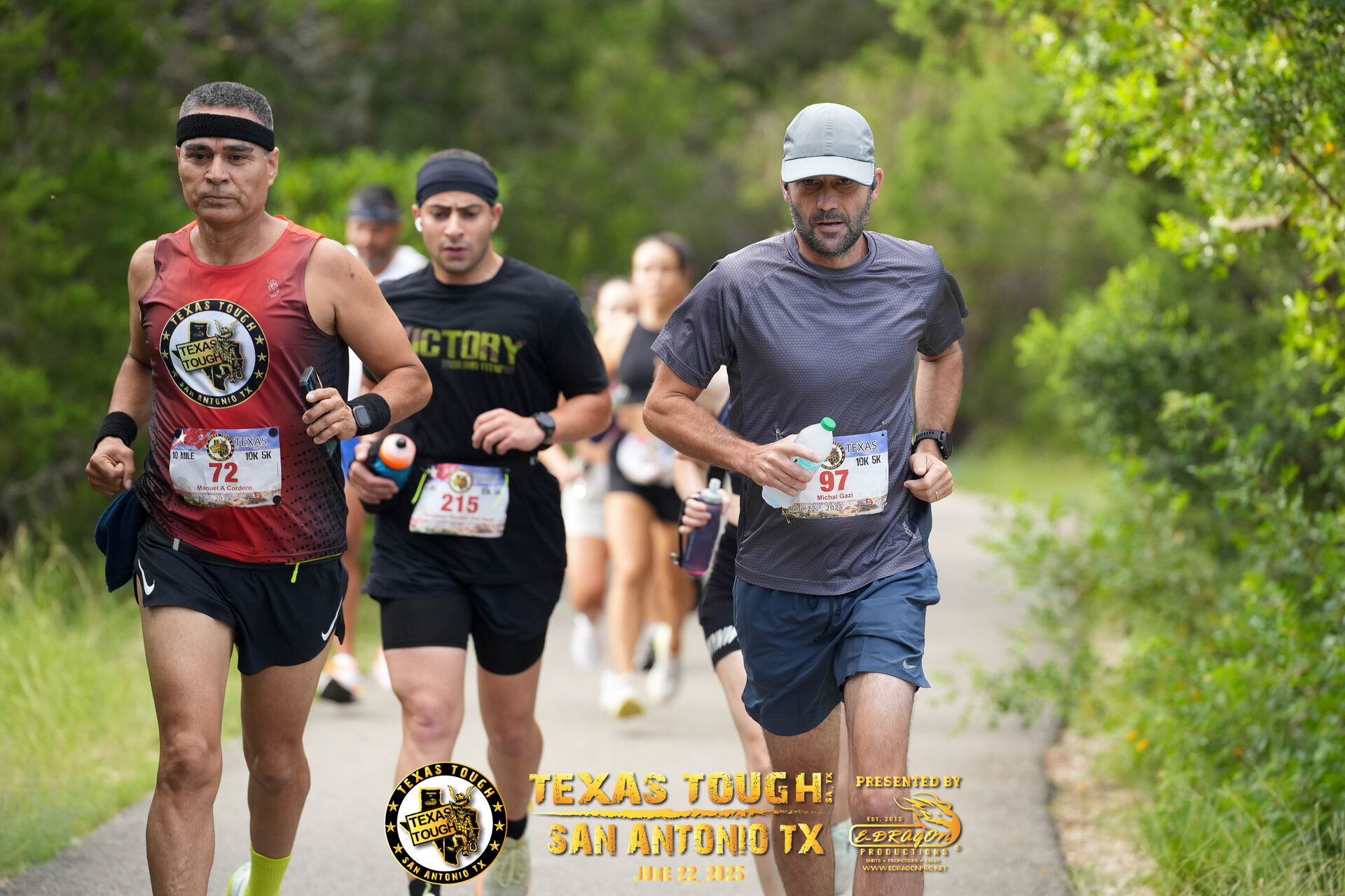 Runners on a Texas Hill Country road at sunrise